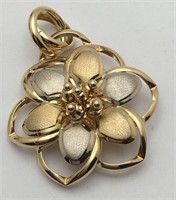 Italy 14k Gold Flower Pendant