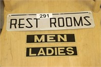 Vintage Tin Restroom Signs