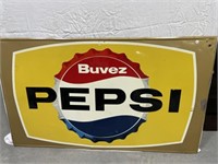 Vintage Metal Sign " Buvez Pepsi “