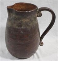 Pottery pitcher, 11"