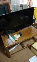 Wood Coffee Table & Vizio 40" TV