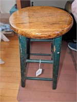 Vintage Oak Top Stool