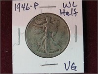 1946 P WALKING LIBERTY 1/2 DOLLAR 90% VG
