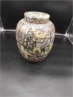 Asian ginger jar w/lid