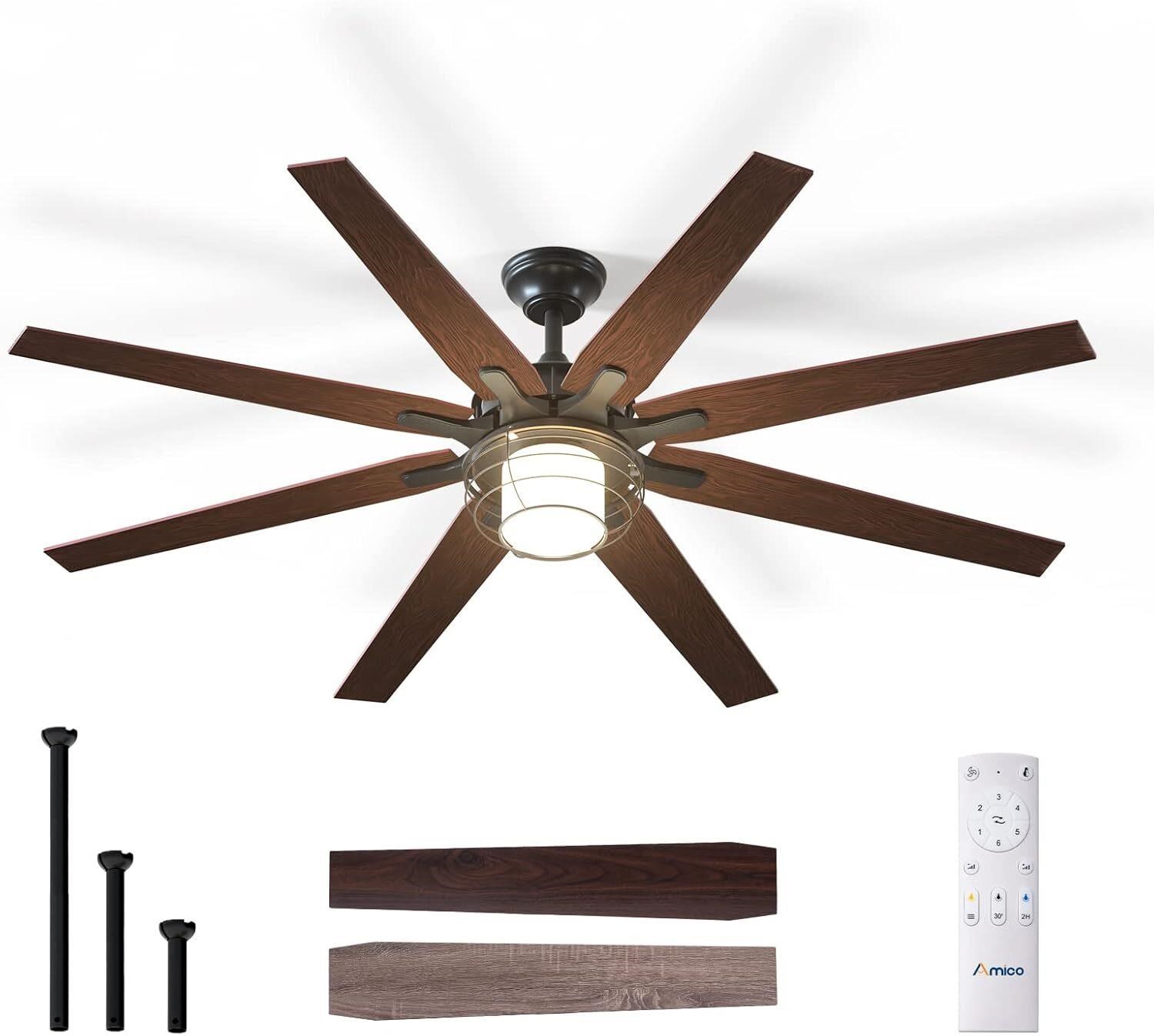 66' Amico Ceiling Fan  Black  3CCT