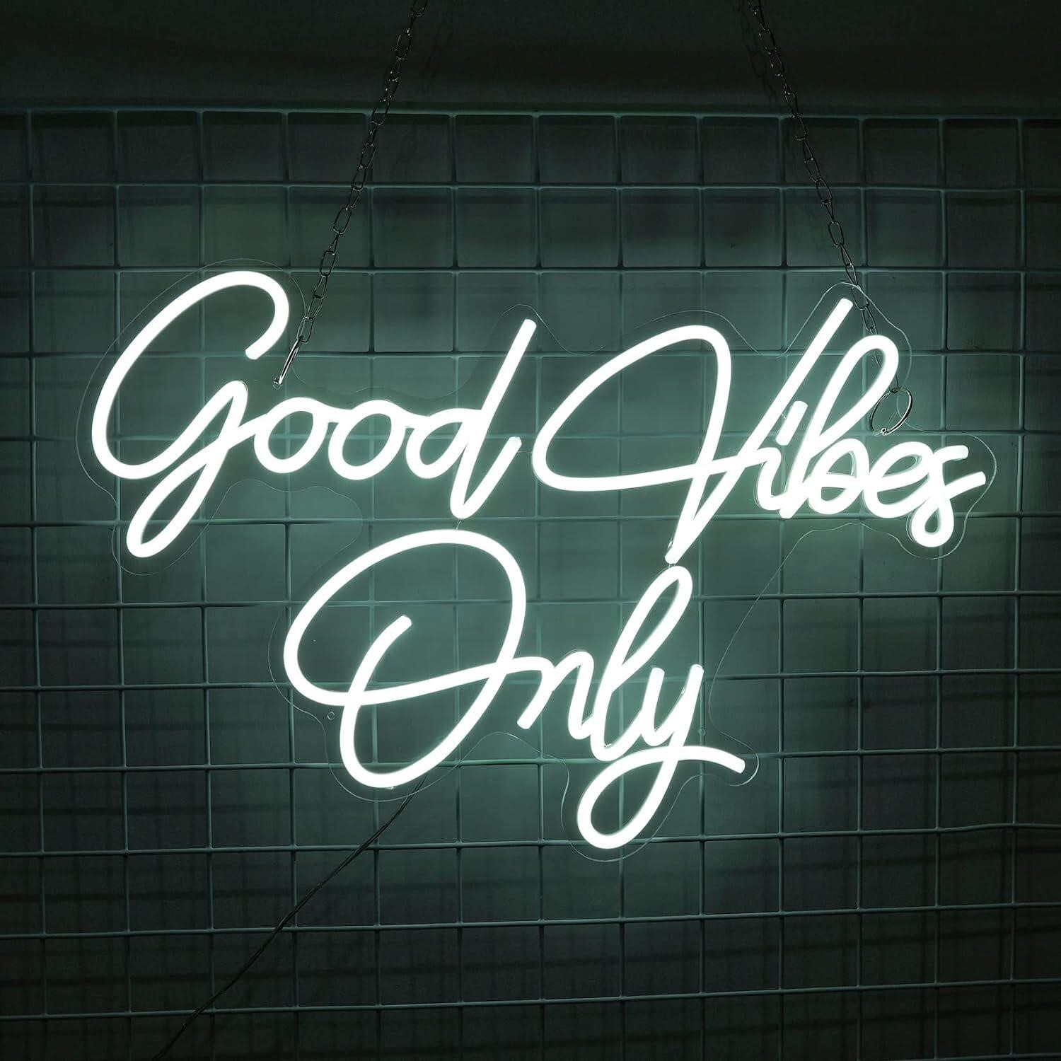 IbayNawi LED Neon Sign - Good Vibes Only 20 In