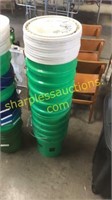 Stack 5 gallon buckets with lids
