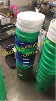 Stack 5 gallon buckets with lids