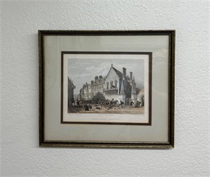 "Moray House, Canongate" Vintage Lithograph