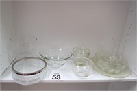 Cut Glass Dishes. Bowls & Pitcher