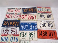 Lot of Assorted Iowa, Wisconsin & Illinois License