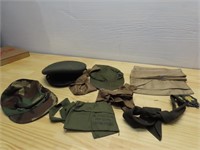 Military hat & misc. lot.