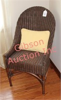 2 Rattan Chairs w/ Accent Pillow