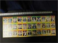 1982 Topps baseball Cards Uncut Sheet of Cards