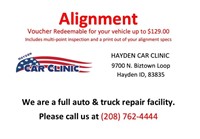 1 VEHICLE ALIGNMENT VOUCHER