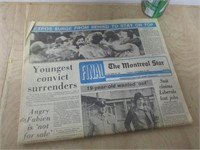 Dernière édition Montréal Star, Septembre 79