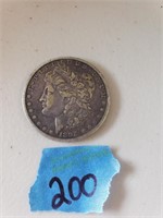 1892 O Morgan silver dollar