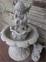 2 Tier Outdoor Fountain & Smaller Angel