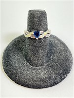 Gorgeous Sterling London Blue/Opal Ring 2 Gr S-6