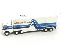 Metal Atlas Van Lines semi-truck trailer