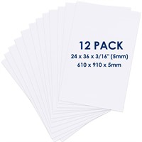 Foam Board 24 x 36 x 3/16" (5mm) - 12 Pack - White