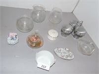 Decoritive Bowls, condiment jars, mini tea set