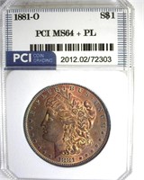 1881-O Morgan MS64+ PL LISTS $850