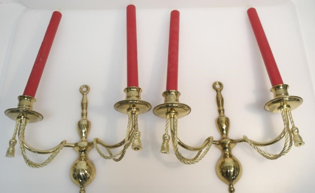 2 LITE ROPE WALL SCONCES - 9.5" x 11"