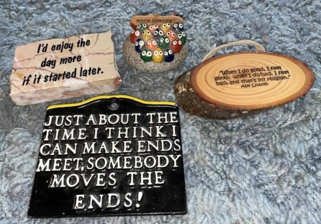 Vtg Whimsical Quote Items:  Rock, Rock Concert,