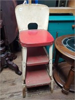 Antique Step Stool Chair w/Pullout Steps