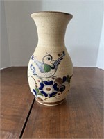 J.C. Mexican Pottery vase with bird painting
