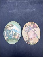 Vintage chalkware dome wall plaques