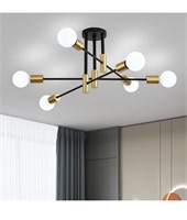 Modern Gold Sputnik Chandelier with 6 Lights