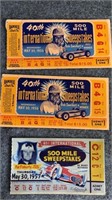 Indy 500 Ticket Stub Lot 1956 (2) and 1957