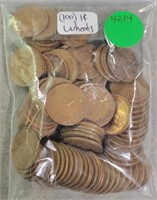 APPROX. 100 MIXED DATE WHEAT CENTS