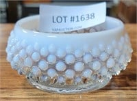 SM. OPALESCENT & CLEAR HOBNAIL BOWL