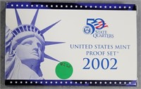 2002 U.S. PROOF SET W/ STATE QUARTERS, SLEEVE