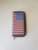 American Flag Beaded Wallet