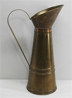 Vintage Brass & Copper Tall Pitcher 21.5" H