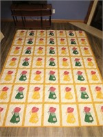 Hand Made Machine Stitched Whole Cloth Quilt -