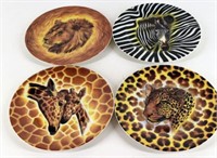 Godinger Email De Limoges African Animal Plates