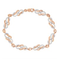 10K Gold Diamond Infinity Bracelet