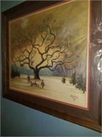 LARGE FRAME PICTURE-- MISTLETOE TREE