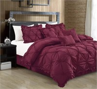 Casa Platino 7 Piece Ruffeled Comforter Set -King