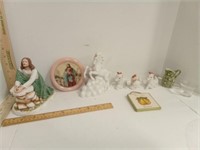Praying Jesus Ceramic Figure, Jesus W/Lambs