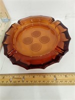 Fostoria Amber Coin Glass Ashtray