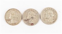 Coin 3 Silver Washington Qrts-1935-S+1936-S+1938-S