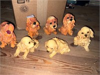 7- puppy figurines- plastic