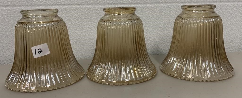 3 Carnial Glass Like  Light Shades (4 1/2"  high)