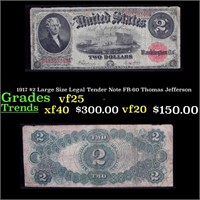 1917 $2 Large Size Legal Tender Note FR-60 Thomas